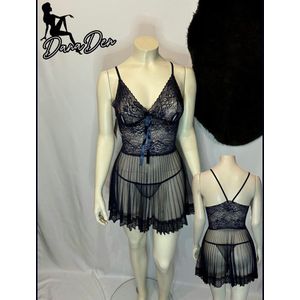 Luxe dames babydoll - Navy Dark