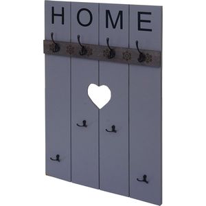 Wandgarderobe MCW-C89 Home, Garderobenpaneel Garderobe, Shabby-Look Vintage, 8 Haken 91x60cm ~ grau-blau