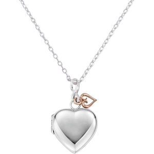 Fate Jewellery Ketting FJ4036 - Heart Locket - 925 Zilver - 45cm + 5cm