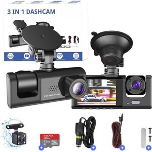 DD Dashcam voor Auto voor en Achter - Achter Draadloos - HD Night Vision - 10x30x5cm - Zwart