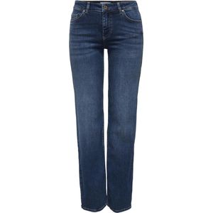 Only Jeans Onlblush Mid Straight Dnm Tai021 No 15344167 Dark Blue Denim Dames Maat - W30 X L30