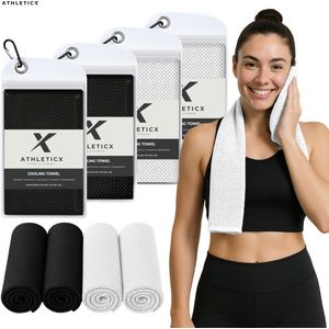 Athleticx Cooling Towel Set – Verkoelende Handdoek - 4 Stuks – 30 x 80cm - Direct Koelend, Absorberend & Sneldrogend – Fitness Handdoek - IJshanddoek – Ice Towel – Verkoeling – Golfhanddoek - Handdoeken