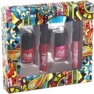Zmile Cosmetics - Perfect Look Red & Pink - Kit 2 mini nagellak en 2 lipgloss - Rood en Roze Tinten