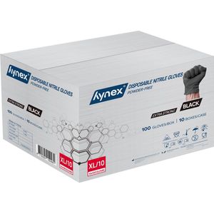 Hynex Nitril handschoenen Maat XL 5g - omdoos 1000 stuks - Extra Sterk - Zwart - Poedervrij - Latex vrij - Niet Steriel