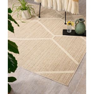 Jute buitenkleed - Lazo Diamond beige 80x150 cm