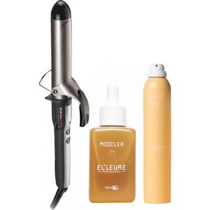 Babyliss PRO Krultang Titanium Tourmaline 32mm + Elleure Modeler Olie 50ml + Haarlak 300ml