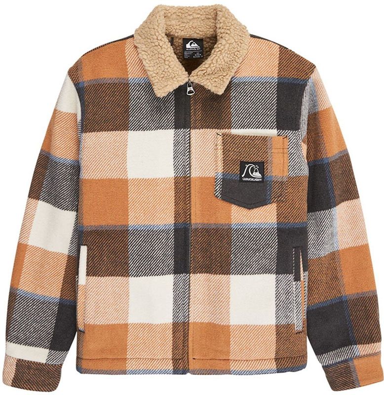 Quiksilver - Dna Sherpa Harrington Jas - Bruin - Jongens 8-16