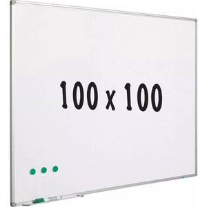 Whiteboard Elwood - Geverfd staal - Wit - Magnetisch - 100x100cm