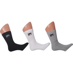 FILA 3P sokken full terry icon zwart, grijs & wit - 39-42
