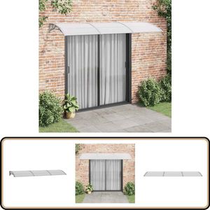 vidaXL Deurluifel - 300x75 cm - Polycarbonaat - Grijs Deurluifel - Overkapping Deur - Zonwering Deur - Veranda Overkapping - Afdak Voordeur