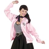 Widmann - Grease Kostuum - Dames Jasje Satijn Pink Lady Vrouw - Roze - XL - Carnavalskleding - Verkleedkleding