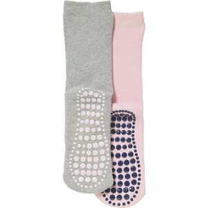 iN ControL 2pack THERMO socks met ANTISLIP grey/pink 27/30