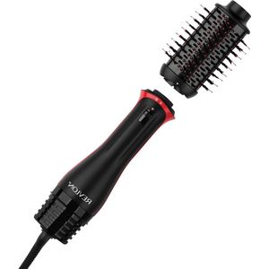 One-Step Volumiser Plus - Afneembare keramische staaf titanium stijlborstels - Zwarte kleur