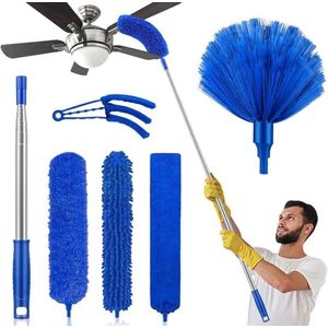 6-delige plumeau set voor het reinigen van hoge plafonds en moeilijk bereikbare plekken