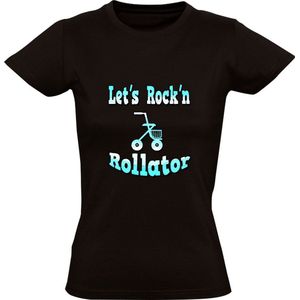 Let's rock'n rollator Dames T-shirt | rock | feest | muziek | band