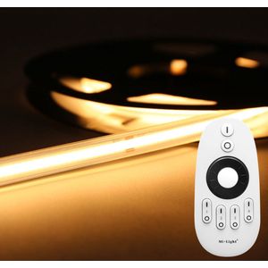 LED Strip COB - 5 Meter - Complete Set - 2700k - Warm Wit - 24V - IP65 Waterdicht - 480LED/m - Met RF Mi-Light(MiBoxer) Afstandsbediening