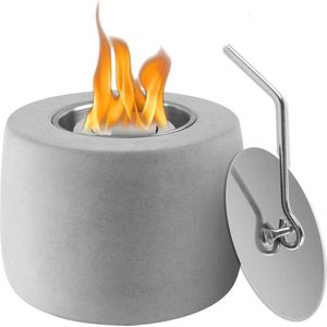 Bio-Ethanol Tafelhaard - Grijs - Voor Binnen en Buiten - Echte Vlam