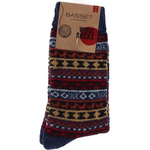 Basset - Lady Socks - 45% Wol - Wintersokken - Maat 35-38 - Jeans Kleuren