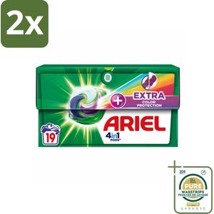 Ariel Original - Extra Kleurbescherming - Wasmiddelcapsules - 4in1 Pods - Witte en Gekleurde Was - 19 Wasbeurten - Voordeelverpakking - 2 stuks - Kleurbescherming wasmiddel - Wasmiddel voor gekleurde was