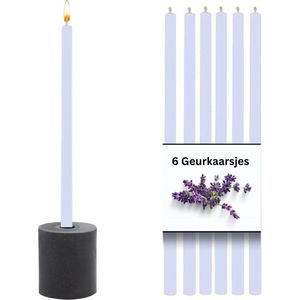 Scentchips Eucalyptus & Lavendel Dunne Geurkaarsen - Geurkaars - Geurkaarsen Geschenkset - Geur Kaars - Geurstokjes - 12 Branduren - 6 Stuks