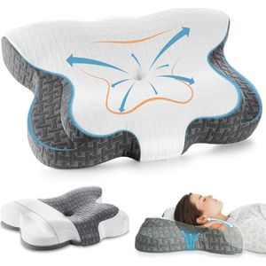 ELVIROS® Anti Snurk Kussen - Anti Snurk - Anti Snurk Producten - Apneu Kussen - Anti Snurk Kussen Zij Slaper - Kussen Tegen Snurken - Antisnurk Kussen - Slaapapneu - Grijs