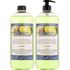 Handzeep Fresh Ginger 1 liter - met gratis pomp - set van 2 stuks