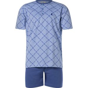 Gentlemen - heren shortama 944232 - knoophals - blauw - maat M