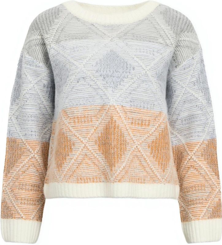 Object Kista Knit Pullover Cloud Dancer/Baby Lavender/Desert Sun