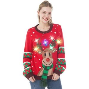 Grappige kersttrui met LED verlichting voor dames
