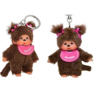 Monchhichi - 10 cm sleutelhanger - set roze meisjes