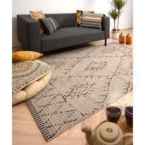 Berber vloerkleed Beni Ouarain Sufian - grijs/zwart 80x150 cm