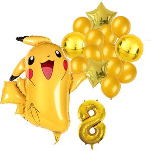 Pokemon ballon set - 62x78cm - Folie Ballon - Pokemon - Pikachu - Themafeest - 8 jaar - Verjaardag - Ballonnen - Versiering - Helium ballon