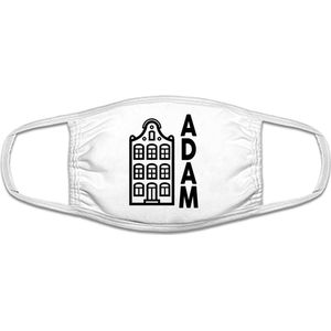 Adam mondkapje | Amsterdam | 020 | hoofdstad | grappig | gezichtsmasker | bescherming | bedrukt | logo | Zwart mondmasker van katoen, uitwasbaar & herbruikbaar. Geschikt voor OV
