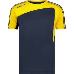 Masita | Sportshirt Forza - Licht Elastisch Polyester - Ademend Vochtregulerend - NAVY/YELLOW - 164