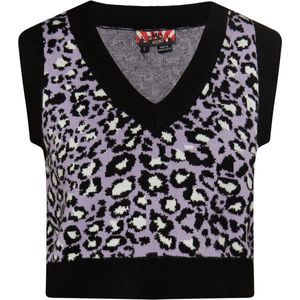 myMo - ROCKS - Trui - Lichtlila - Dierenprint - Mouwloos