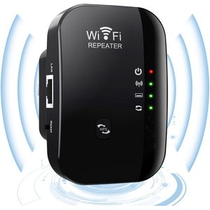 WiFi Versterker Stopcontact - Router Draadloos - WiFi Repeater - Booster - WiFi Extender - 300Mbps - Super WiFi Booster - WiFi Versterker Stopcontact - Extra Groot Bereik - Draadloos - zwart