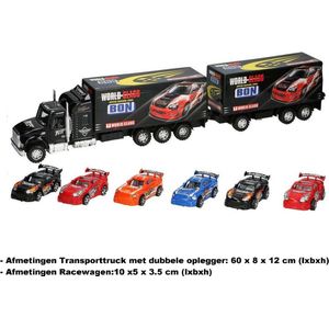 Gearbox-Transporttruck met dubbele oplegger en 6 auto's