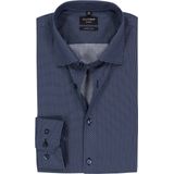 OLYMP - No. 6 - Donkerblauw Overhemd - Popeline - Strijkvriendelijk - Boordmaat 40