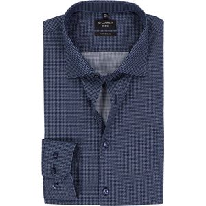 OLYMP - No. 6 - Donkerblauw Overhemd - Popeline - Strijkvriendelijk - Boordmaat 40