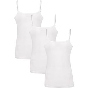 Undiemeister Camisole Top Dames - 3-Pack - Chalk White (Wit) - Hemd Mouwloos Onderhemd - Perfecte Pasvorm - Zijdezachte Ademende Stof - Geen Labels - Basic Ondershirt - Tencel - Camisole - Maat S
