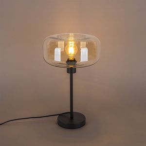QAZQA bizle - Art Deco Tafellamp - 1 lichts - H 46 cm - Beige - Woonkamers-sSlaapkamers-sKeuken