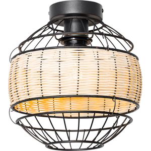 QAZQA emir - Oosterse Plafondlamp - 1 lichts - Ø 25 cm - Zwart - Woonkamer | Slaapkamer | Keuken