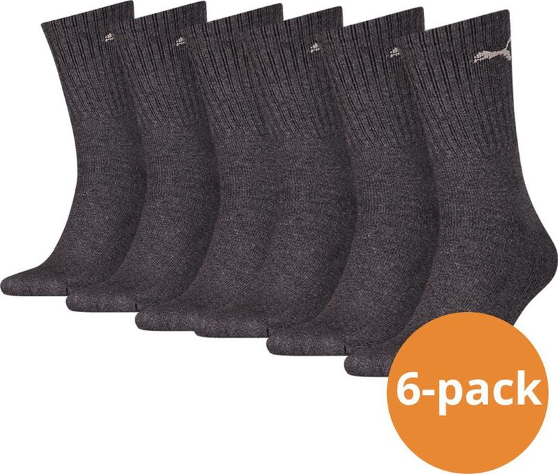 Puma Sportsokken Antraciet - 6 paar Puma sportsokken - Unisex - Maat 47/49