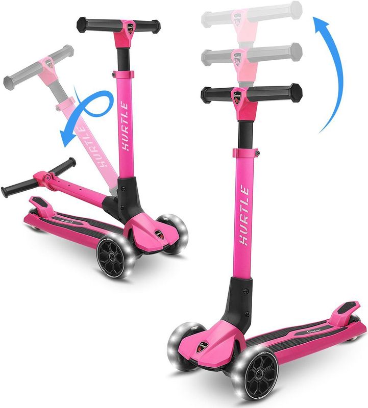 Hurtle - 3-Wieler Step Scooter - Opvouwbaar - LED Wielverlichting - Verstelbare Hoogte
