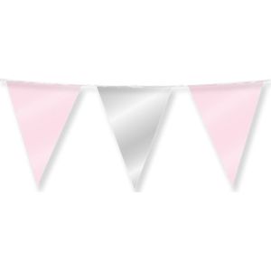 Party Flags foil - Light pink and silver