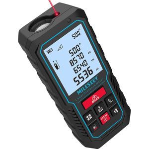 Laserafstandsmeter met elektronische hellingssensor - Nauwkeurigheid ± 2 mm, Pythagoras, oppervlak en volume met LCD-scherm