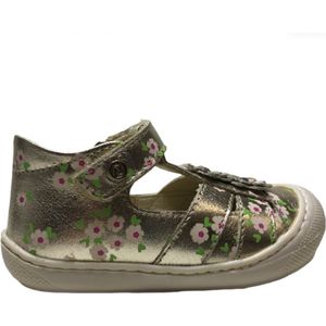 Naturino mt 23 velcro 2 bloemen bumper bloemenprint gesloten lederen sandalen Maggy goud