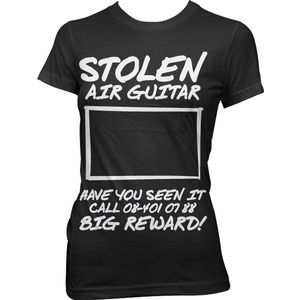 Hybris Stolen Air Guitar! Girly Tee Damen T-Shirt Black-S
