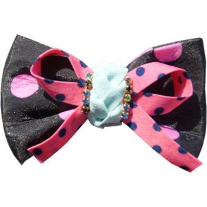 Jessidress Haarstrik Haarclip met stippen motief - Zwart