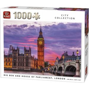 King Puzzel 1000 Stukjes (68 x 49 cm) - Big Ben Londen - Legpuzzel Steden